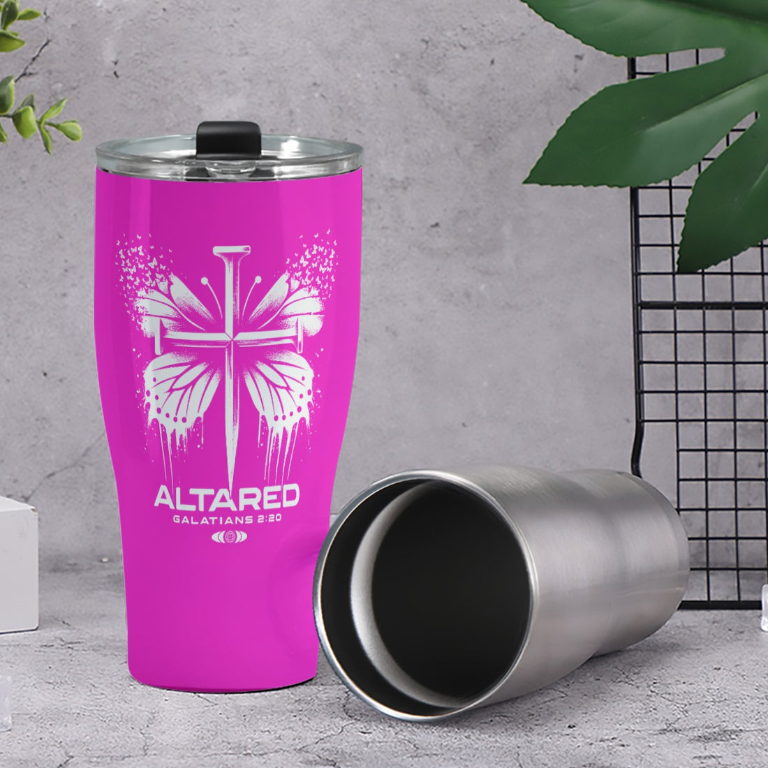 Butterfly &amp; Nails ALTARed Cone Tumbler 30oz