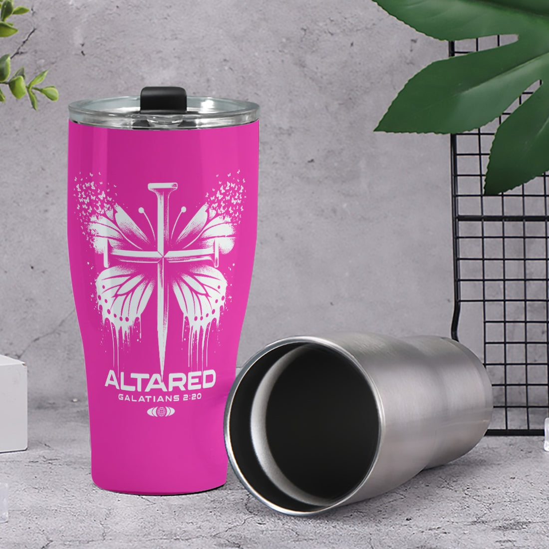 Butterfly &amp; Nails ALTARed Cone Tumbler 30oz