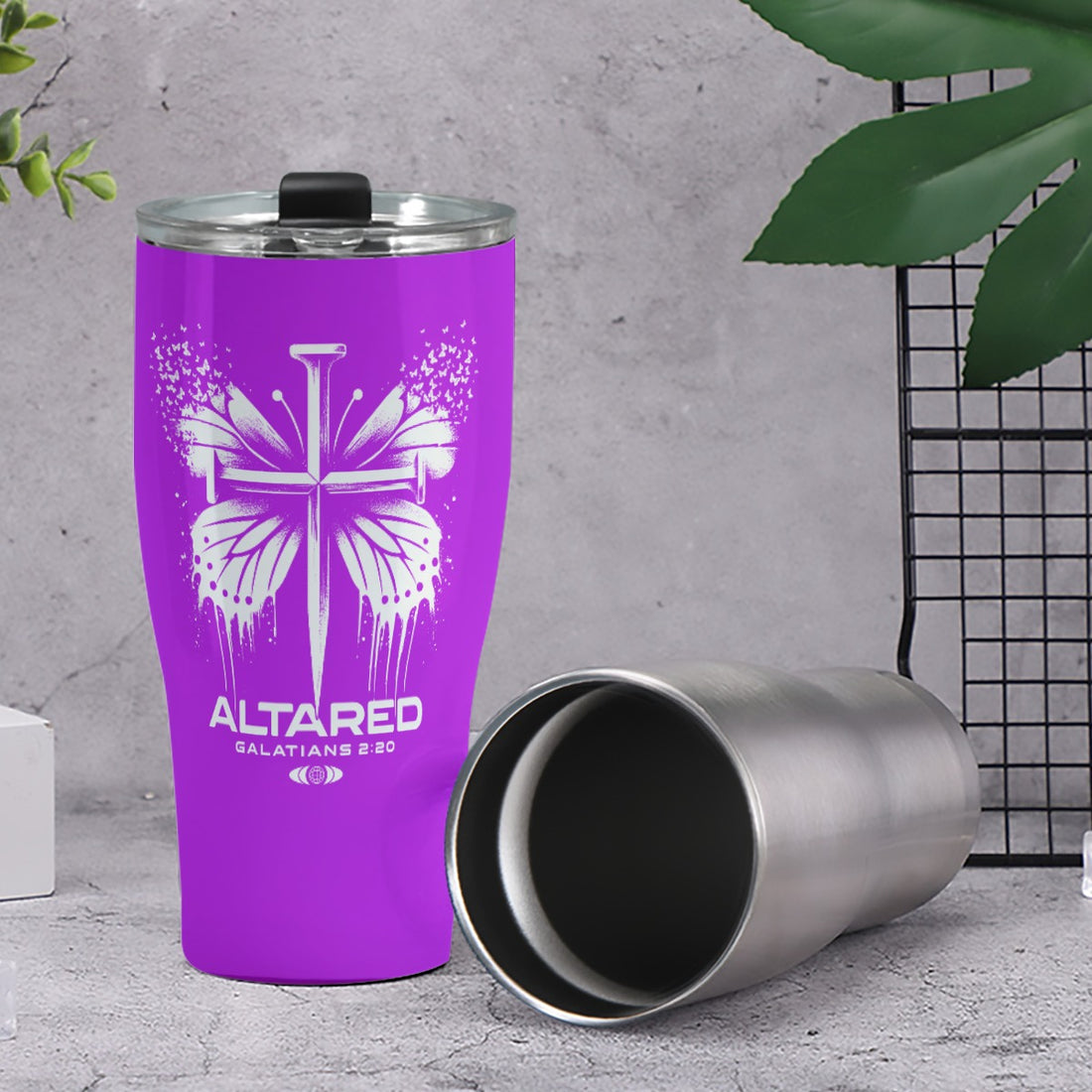 Butterfly &amp; Nails ALTARed Cone Tumbler 30oz