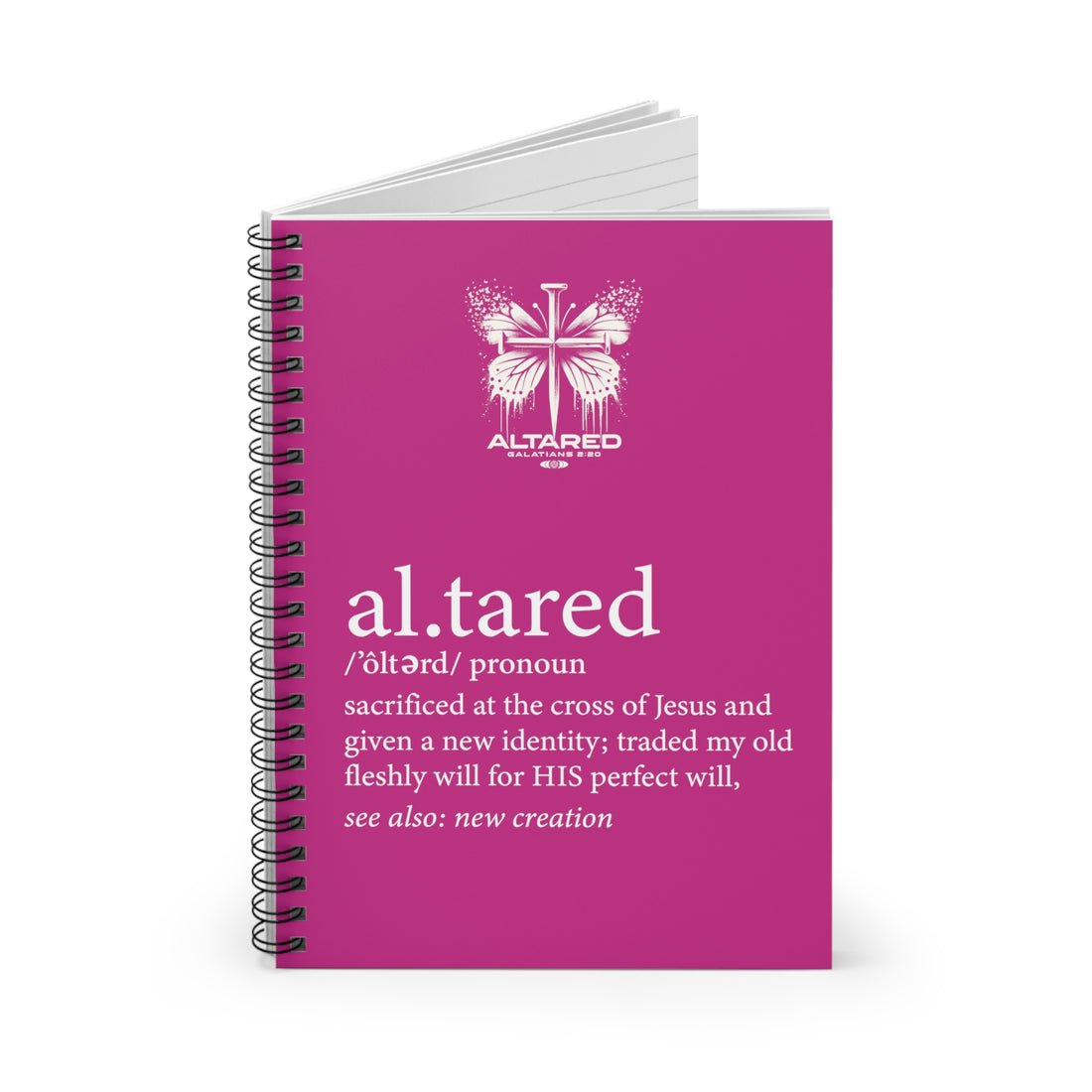 ALTARed Butterfly Spiral Notebook Journal - Ruled Line