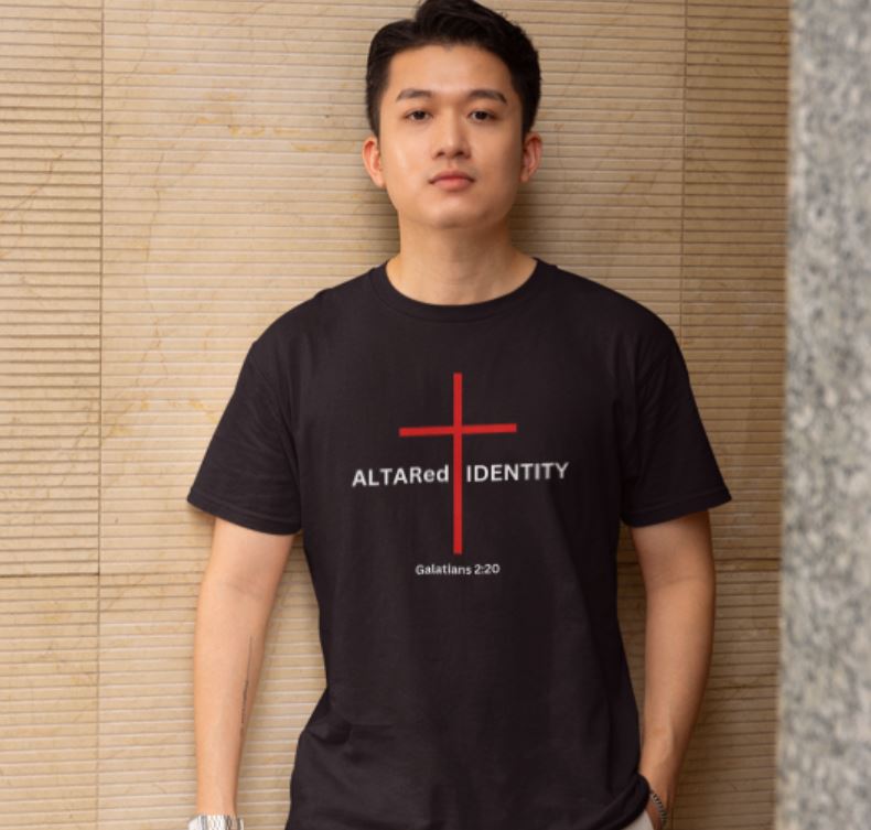 ALTARed Identity Red Cross Unisex Christian T-Shirt | ALTARed Life Apparel