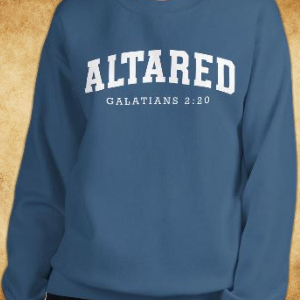 ALTARed Collegiate Style Unisex Sweatshirt with White Letters