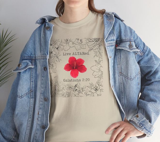 Live ALTARed Floral Christian T-Shirt