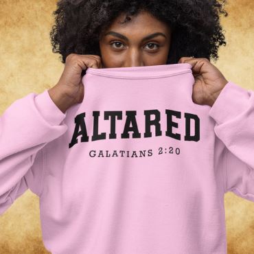 ALTARed Collegiate Style Sweatshirt with Black Letters