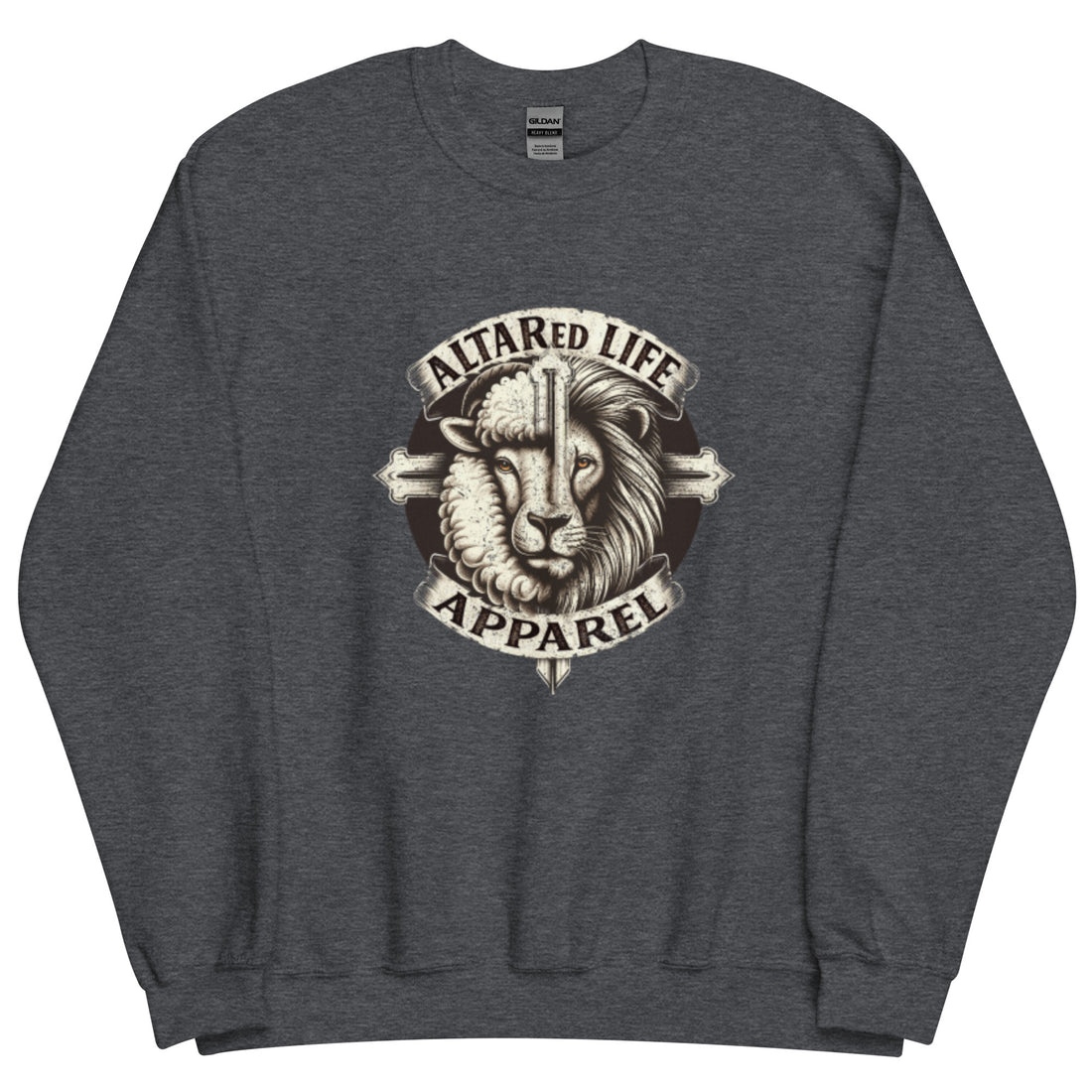 ALTARed Life Apparel Lion Lamb Logo Christian Sweatshirt