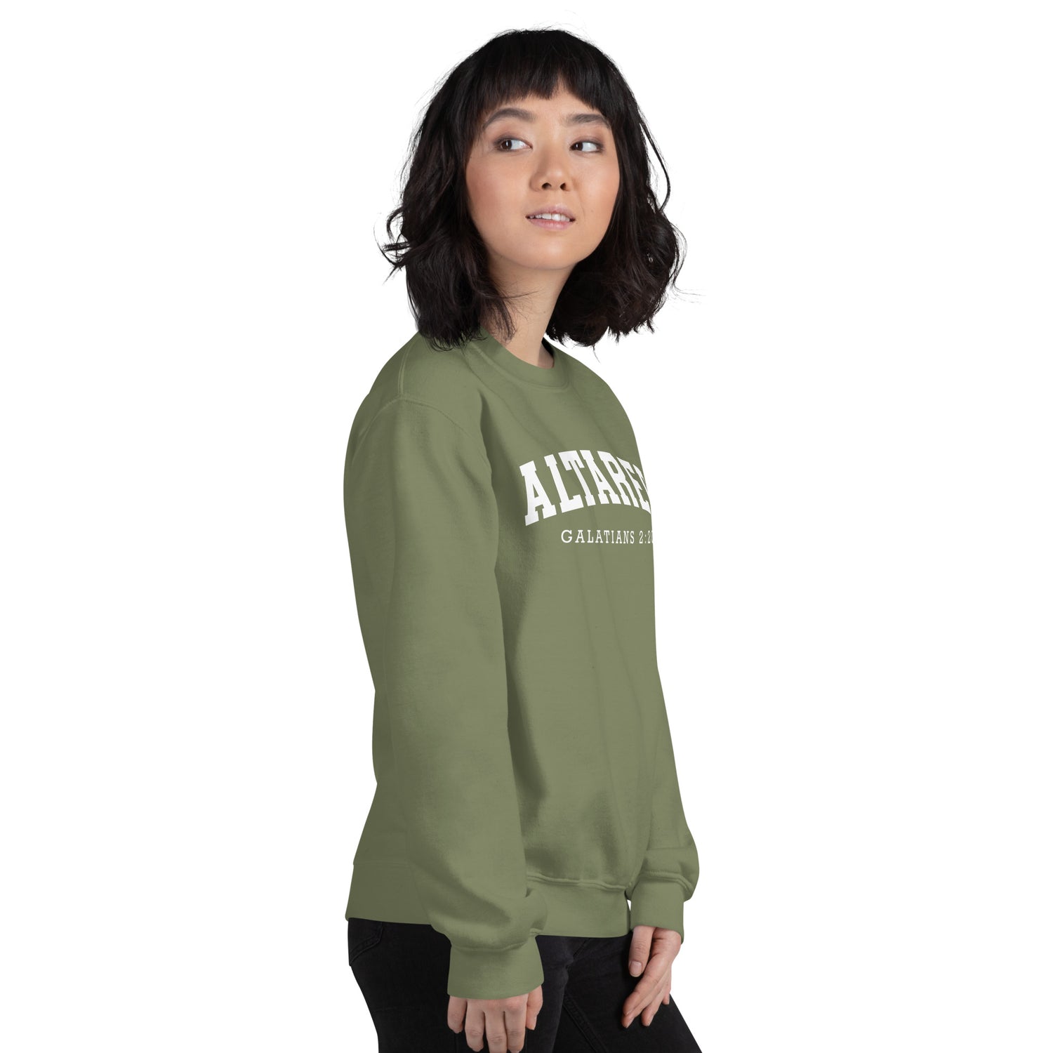 ALTARed Collegiate Style Unisex Sweatshirt with White Letters