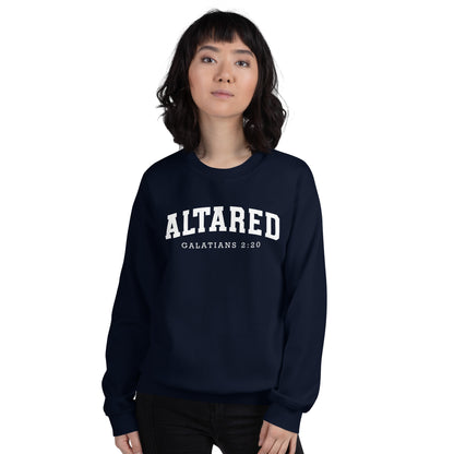 ALTARed Collegiate Style Unisex Sweatshirt with White Letters