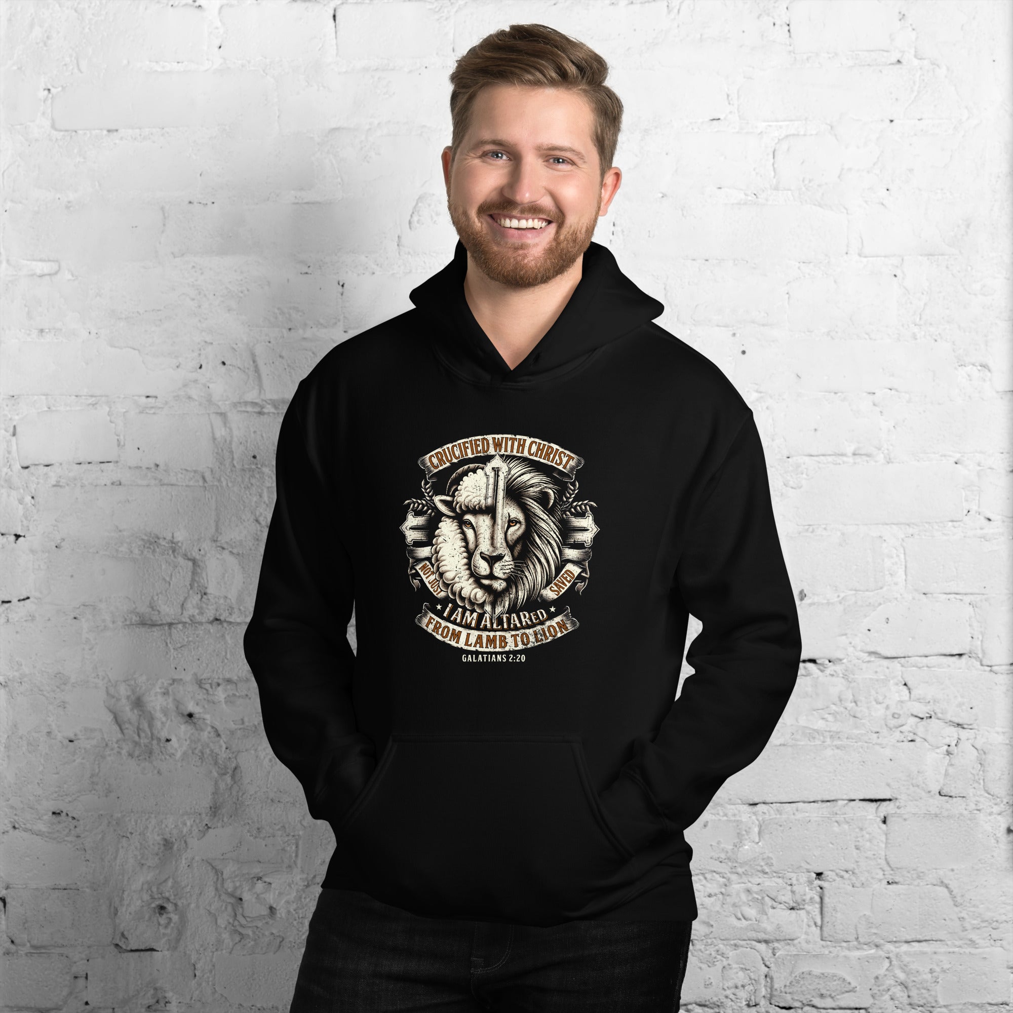 Crucified with Christ From Lamb to Lion Unisex Hoodie