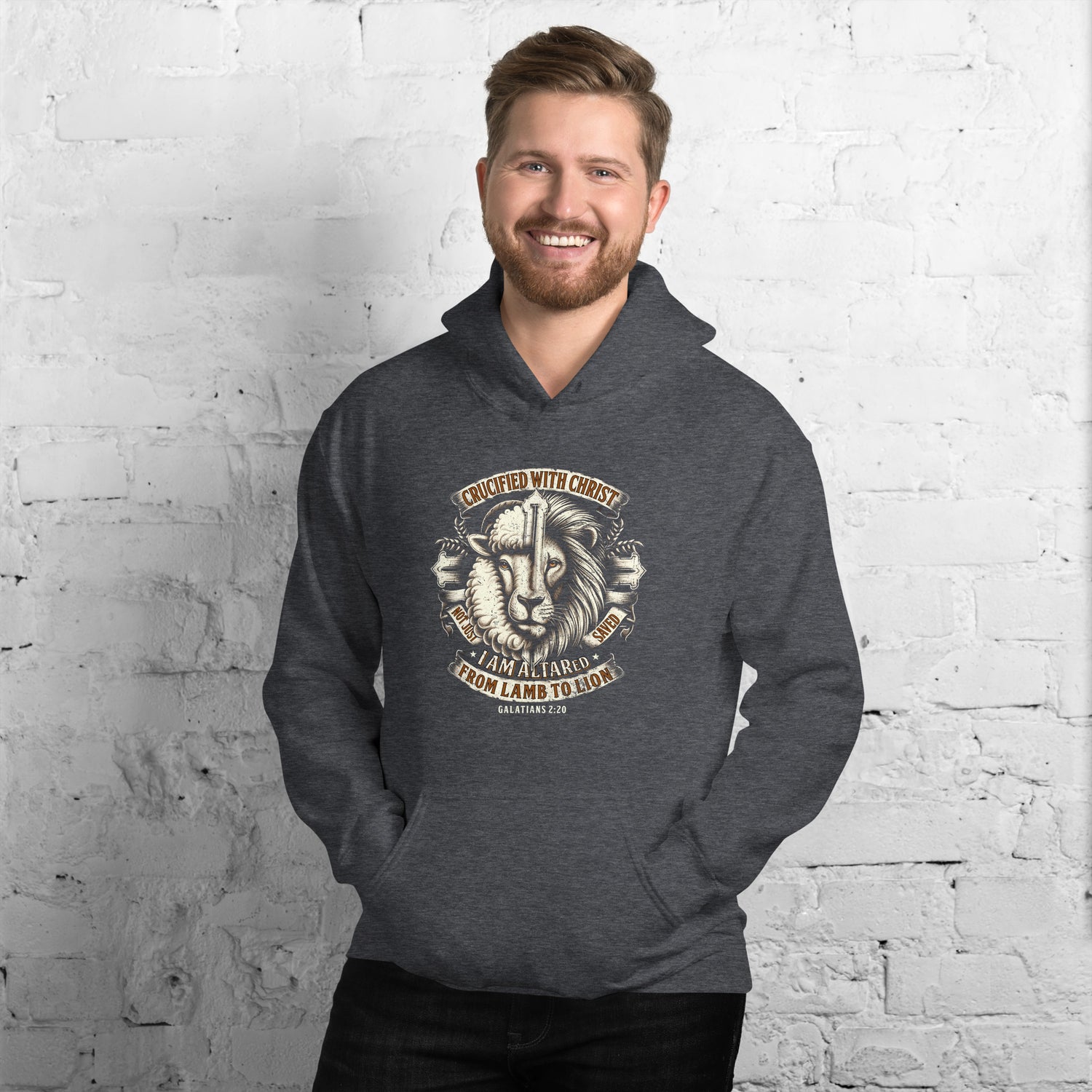 Crucified with Christ From Lamb to Lion Unisex Hoodie