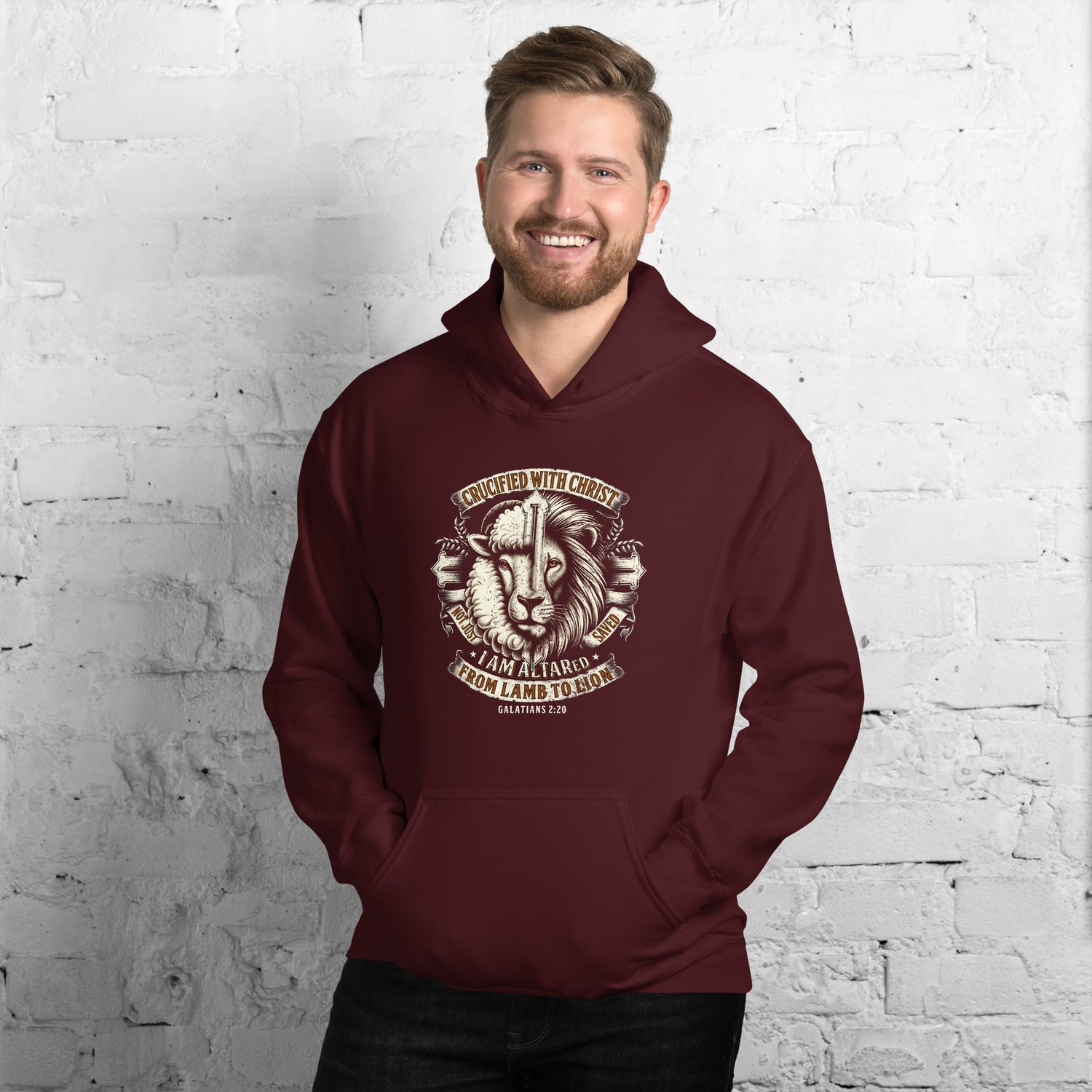 Crucified with Christ From Lamb to Lion Unisex Hoodie