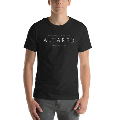 No Longer I Who Live - Thin Letter Christian T-Shirt | ALTARed Life Apparel