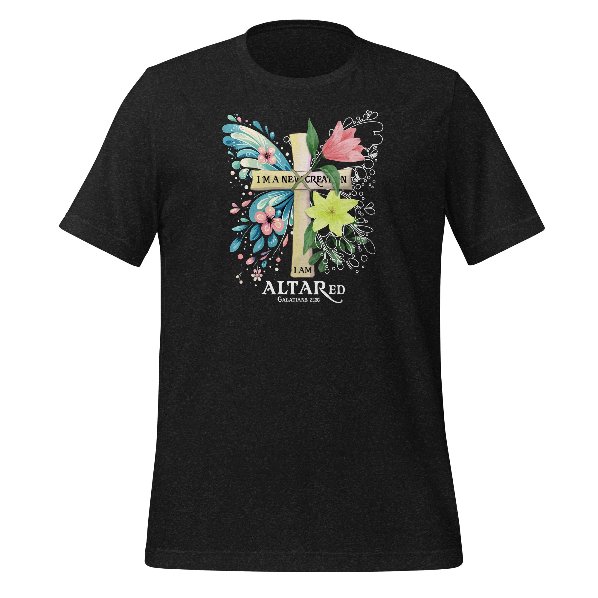 New Creation Floral Butterfly Womens Christian Tshirt