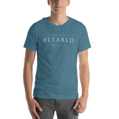 No Longer I Who Live - Thin Letter Christian T-Shirt | ALTARed Life Apparel