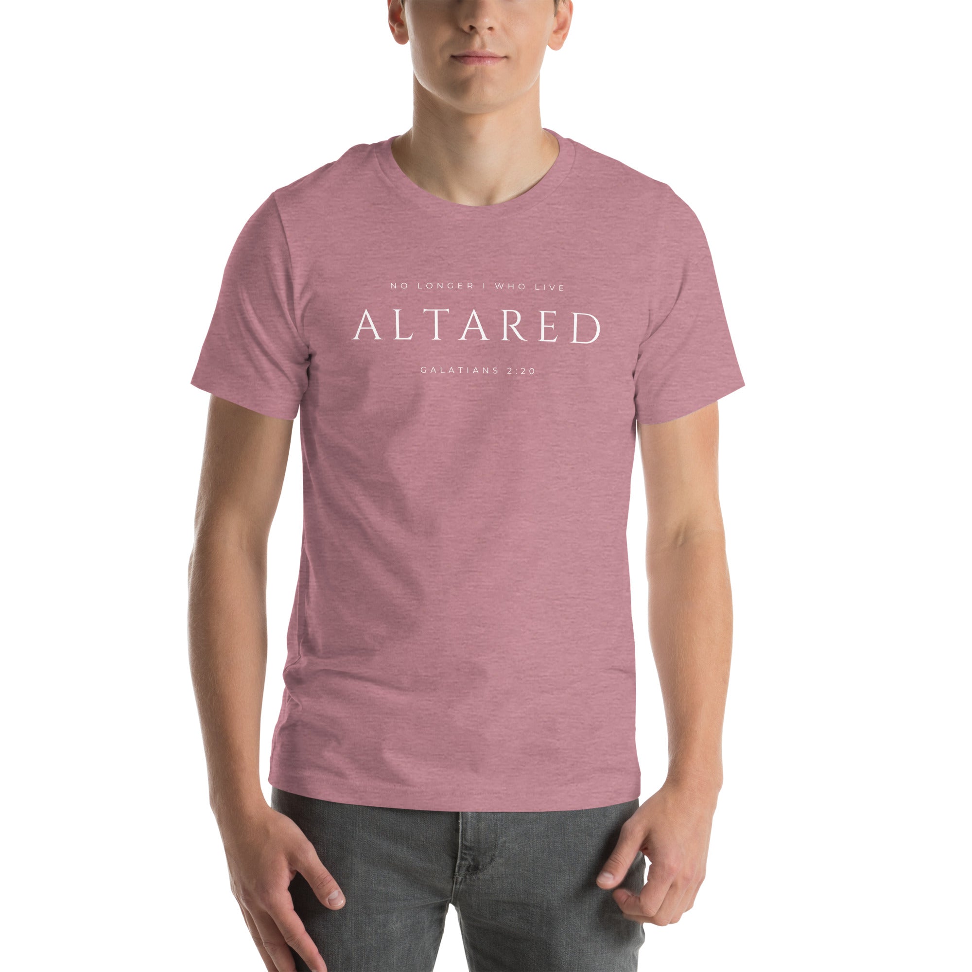 No Longer I Who Live - Thin Letter Christian T-Shirt | ALTARed Life Apparel