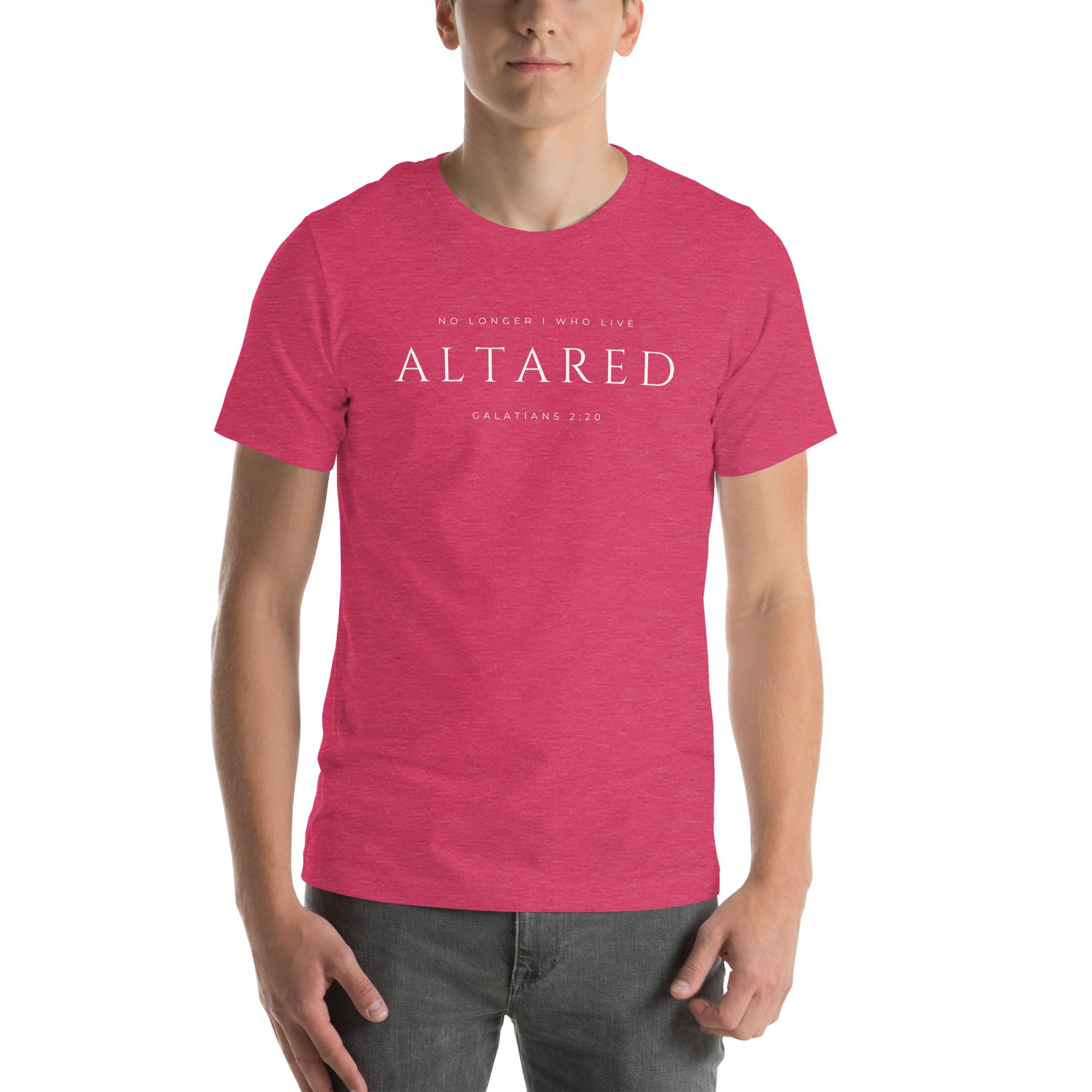 No Longer I Who Live - Thin Letter Christian T-Shirt | ALTARed Life Apparel