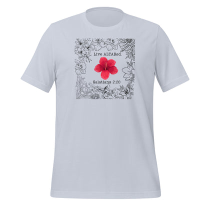 Live ALTARed Red Flower Womens Christian Tshirt