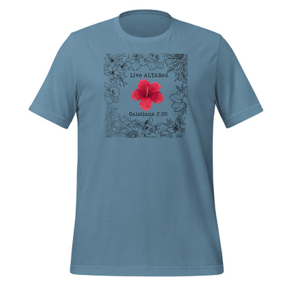 Live ALTARed Red Flower Womens Christian Tshirt