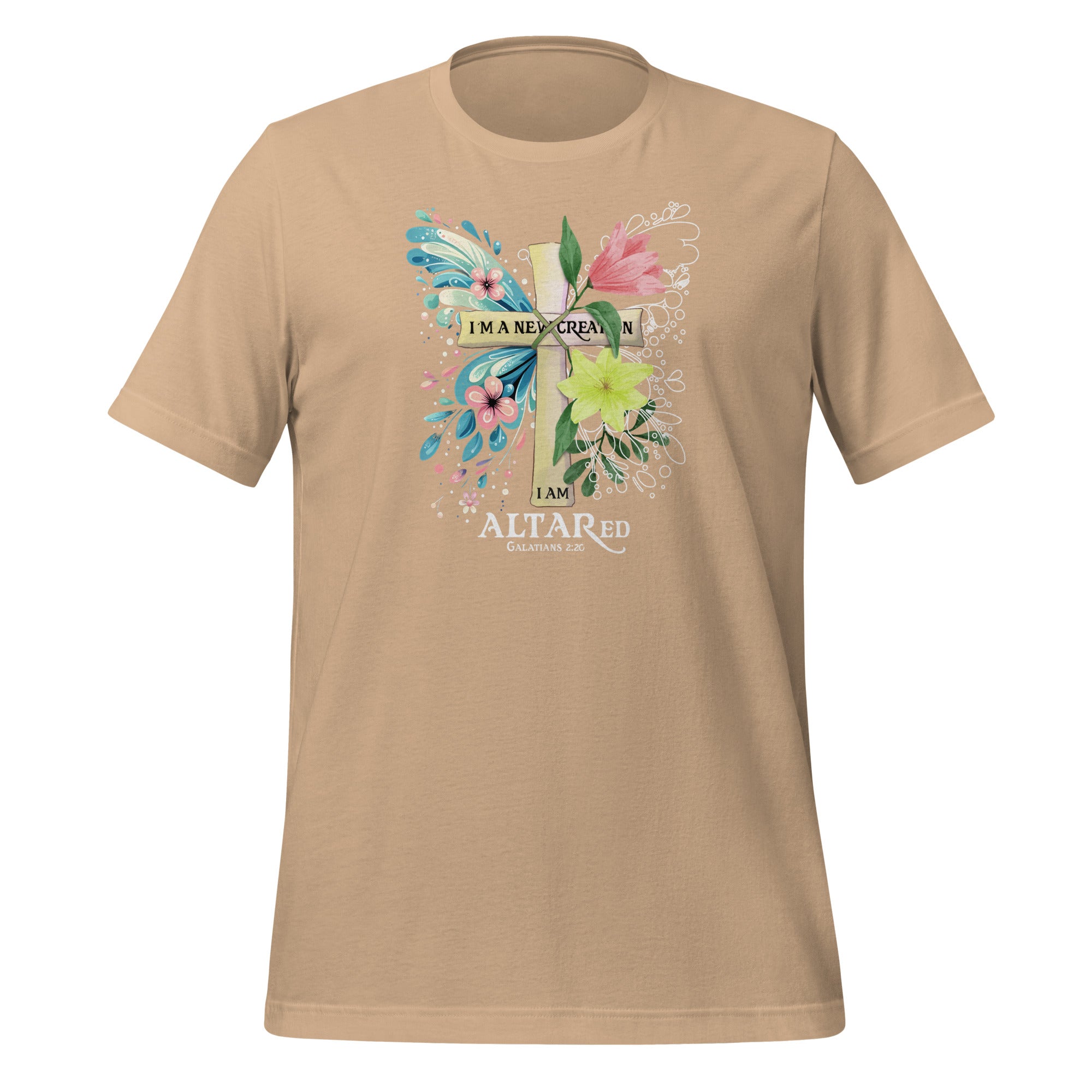 New Creation Floral Butterfly Womens Christian Tshirt